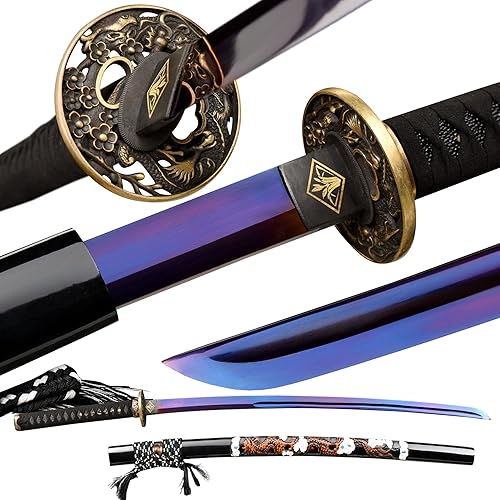 FengYu SWORD 9260 Spring Steel Razor Sharp Handmade Nube Dragón Katana Espada de dragón tallada Vaina de dragón real japonés espada completa