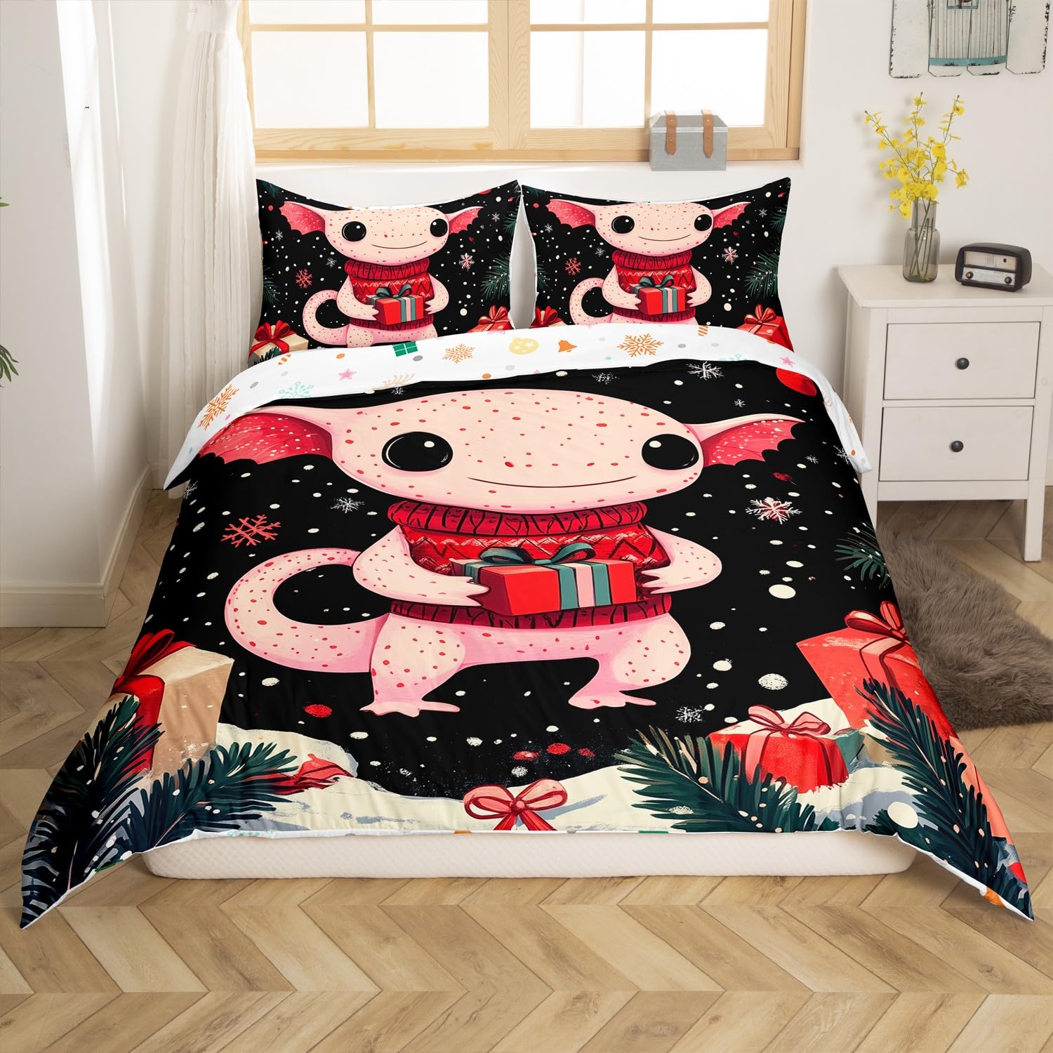 Housse de couette axolotl mignonne Manfei : cadeau idéal de Nouvel An pour enfant