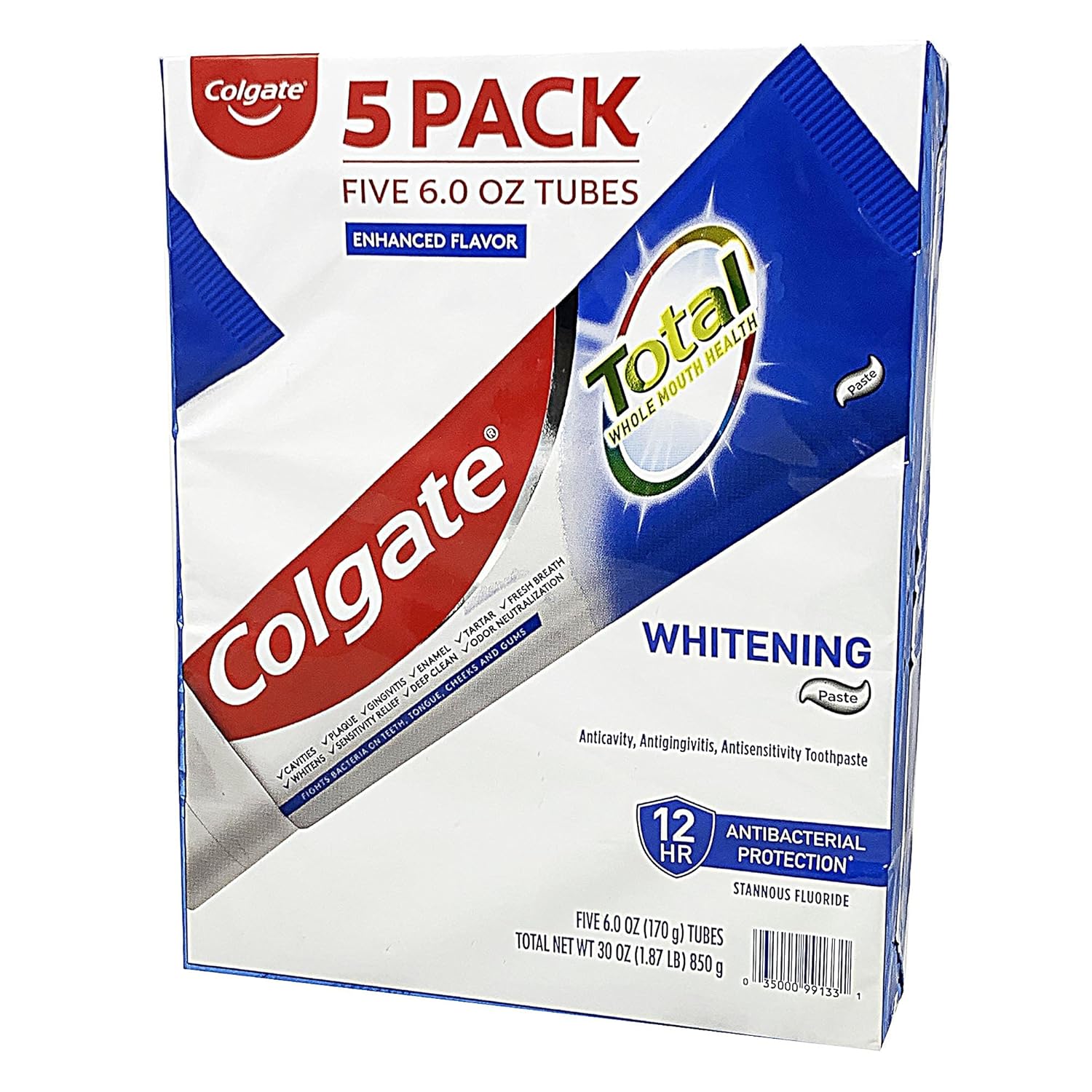 Colgate Total Whitening Toothpaste 6 Ounce Pack of 5