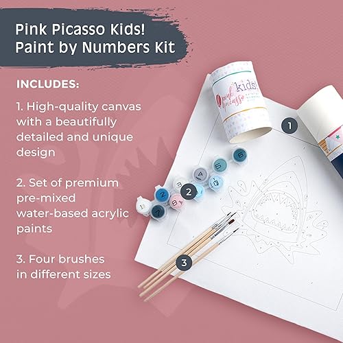 Miniatura 26 de Pink Picasso Kits de pintura por números para niños de 8 a 12 años Kit de manualidades para niños principiantes de bricolaje, pintura acrílica