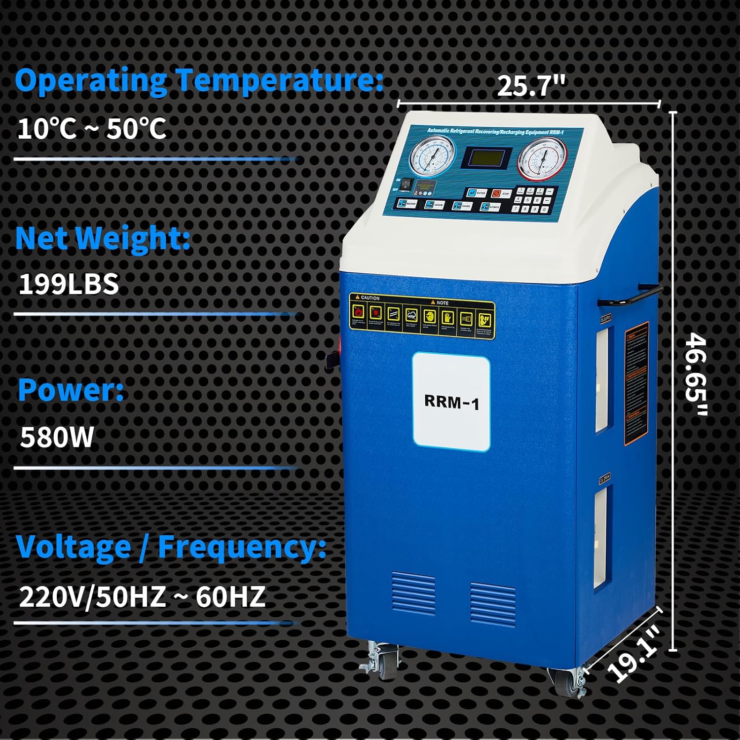 MOTORHOT Dual Fully Automatic Refrigerant Recovery Machine for R134a and R1234yf, AC Dual Cylinder Recovery Machine for Automotive HVAC Recovery & Recharge Refrigerant
