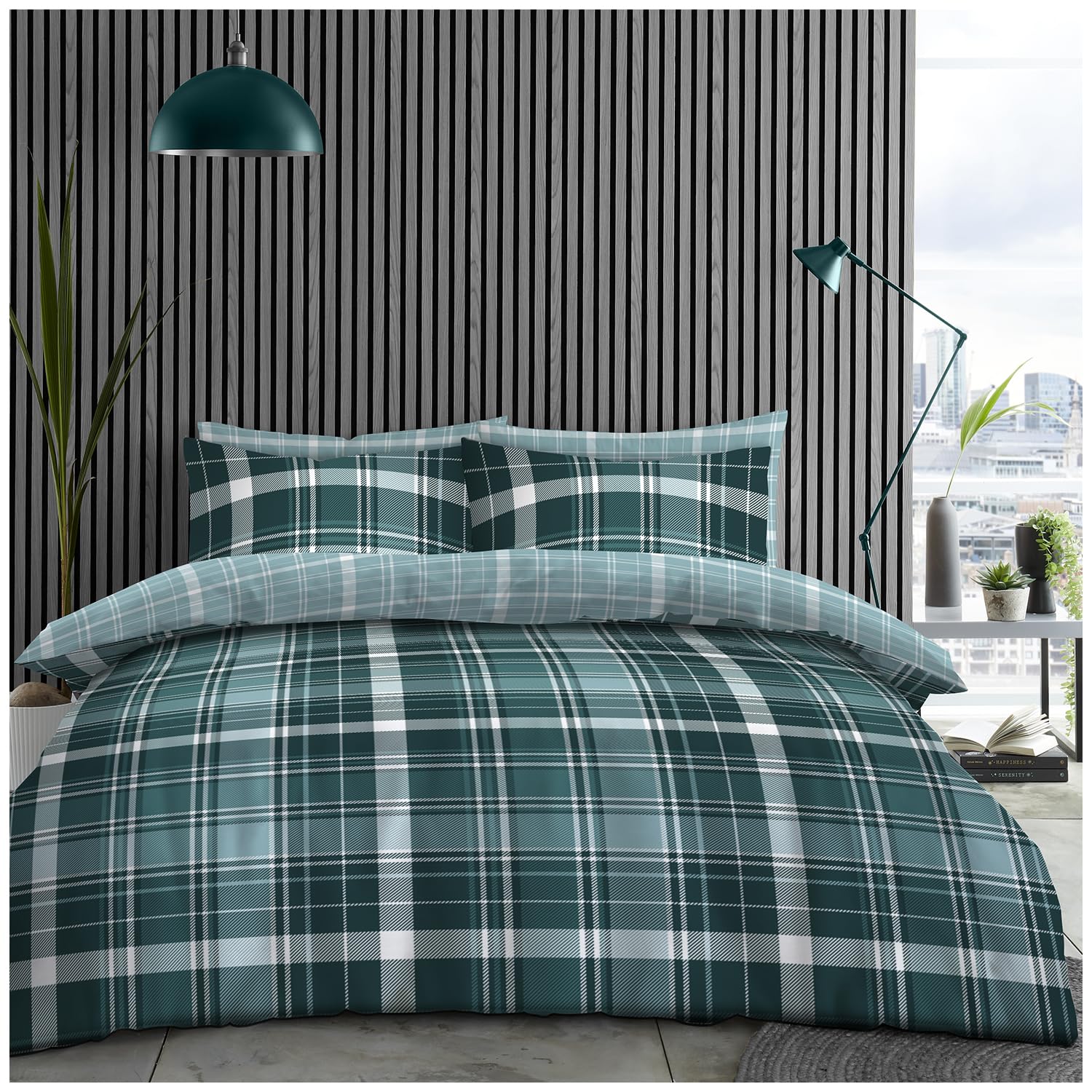 Gc Gaveno Cavailia Stirling Sheck Reversible Duvet Covers With Pillowcases King Size Bedding Sets Polycotton - Soft Comforter Cover (230X220cm)