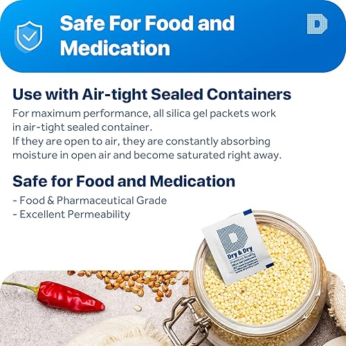 Miniatura 5 de Dry & Dry Paquetes de gel de sílice de 0.11 oz 100 paquetes Desecantes de gel de sílice, paquetes de gel de sílice, paquetes de gel de sílice