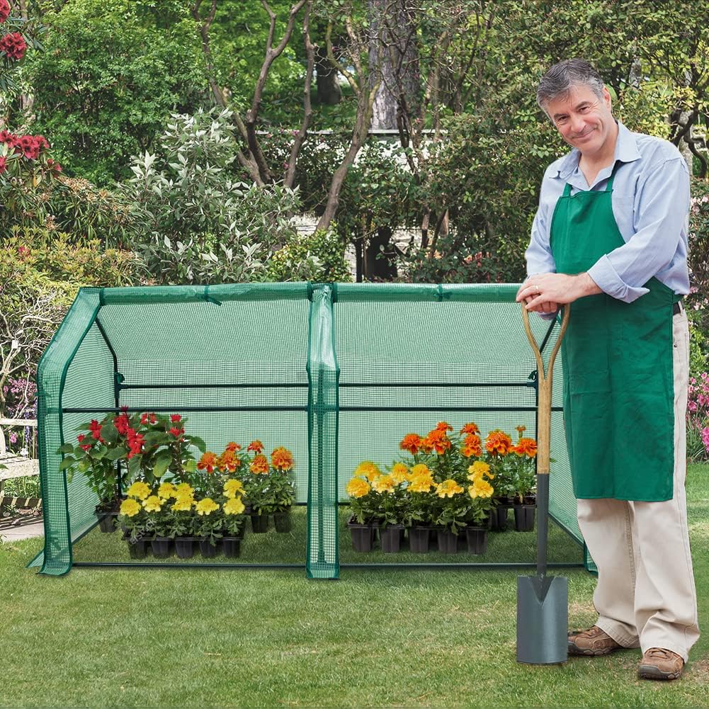 EAGLE PEAK 63"x63"x72" Portable Mini Dome Greenhouse and 71"x36"x36" Tunnel Greenhouse