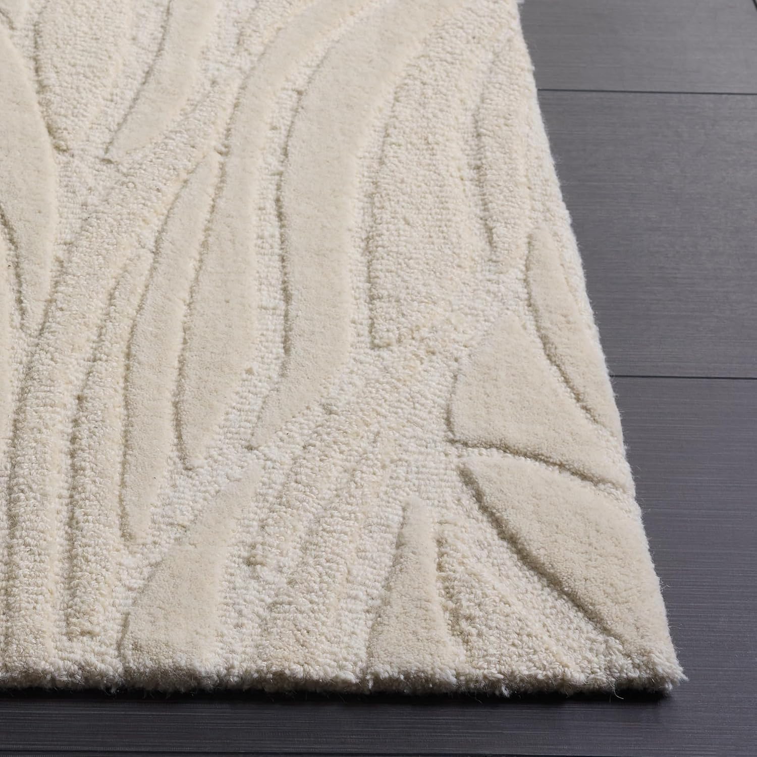 SAFAVIEH Area Rug 5x8 - Mykonos Collection - Ivory, Handmade Wool, Ideal for Living Room, Bedroom, Dining Space (MKN701A)