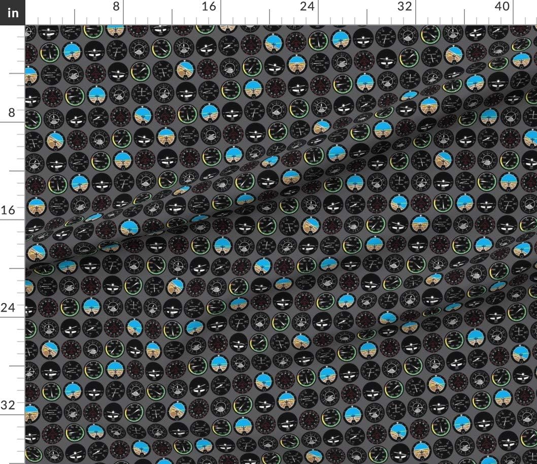 Spoonflower Fabric - Flight Deck Aviation Flying Airplanes Plane Airplane Pilot Nursery Printed on Petal Signature Cotton Fabric by The Yard - Sewing Quilting Apparel Crafts Decor