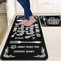 Vista 14 de Lemon - Juego de 2 alfombras y tapetes de cocina de microfibra antideslizantes, lavables, absorbentes para el piso, juego de 2 tapetes de cocina