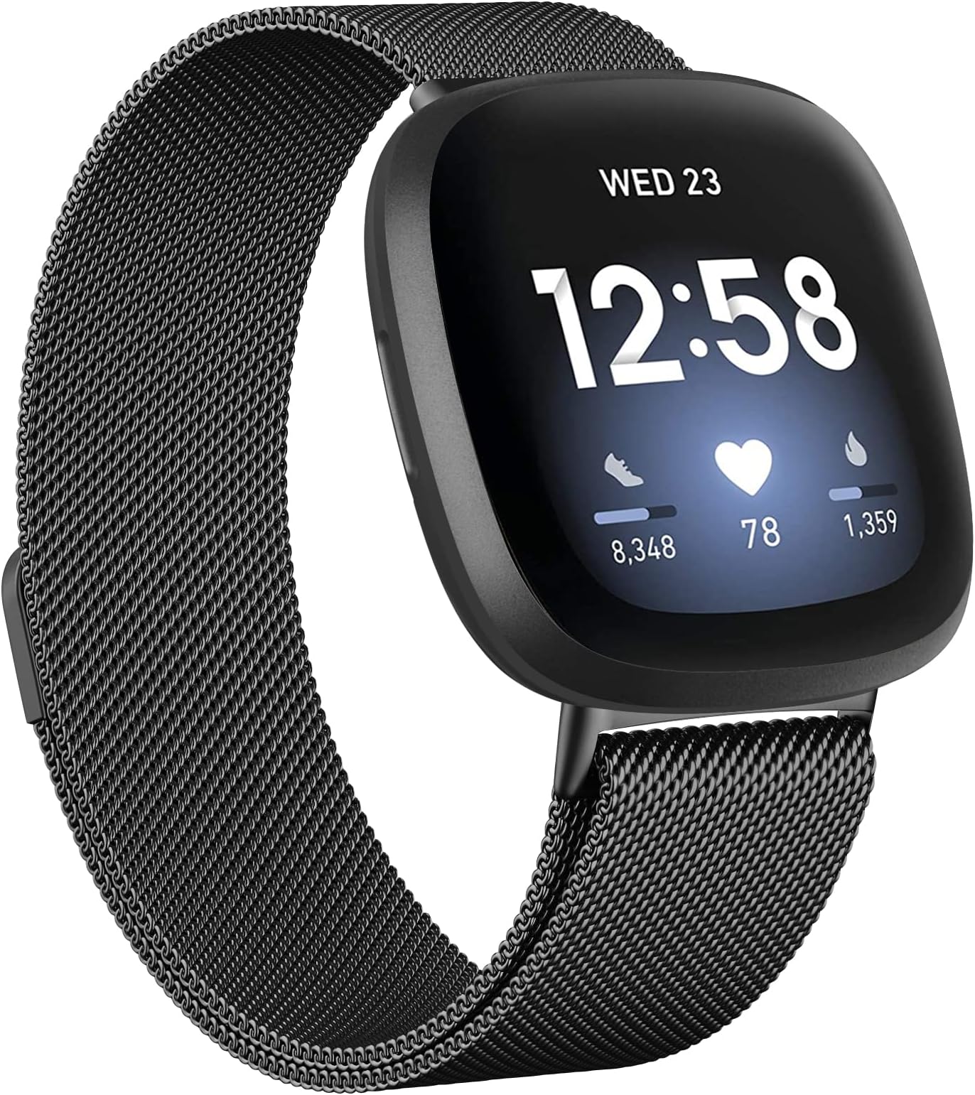 Metal Bands Compatible with Fitbit Versa 4/Sense 2/Versa 3/Sense, Women Men Adjustable Bracelet Strap Stainless Steel Replacement Wristband for Fitbit Versa Smart Watch