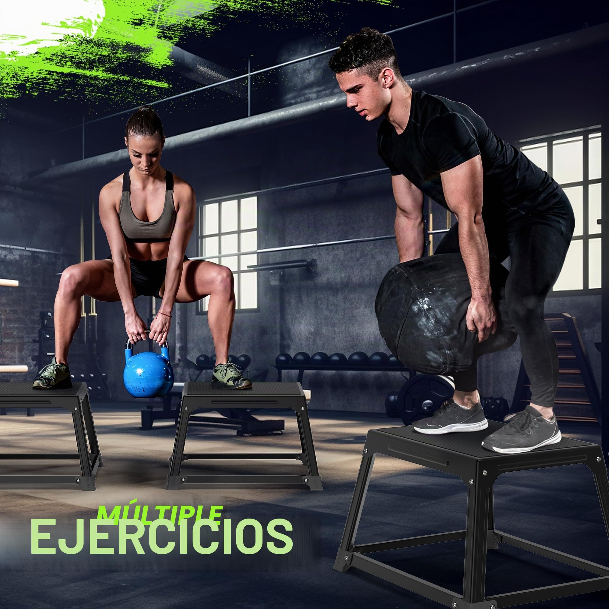 GanFindX - Cajón pliométrico de metal, 30,5 cm, superficie de acero de 43 x 33 cm para entrenamiento de salto, fitness, ejercicio, agilidad, resistencia, acondicionamiento, entrenamiento de fuerza