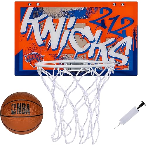 Franklin Sports NBA Team Over the Door Basketball Hoops - Kids Indoor Mini Basketball Hoop + Ball Set - NBA Fan Mini Hoops