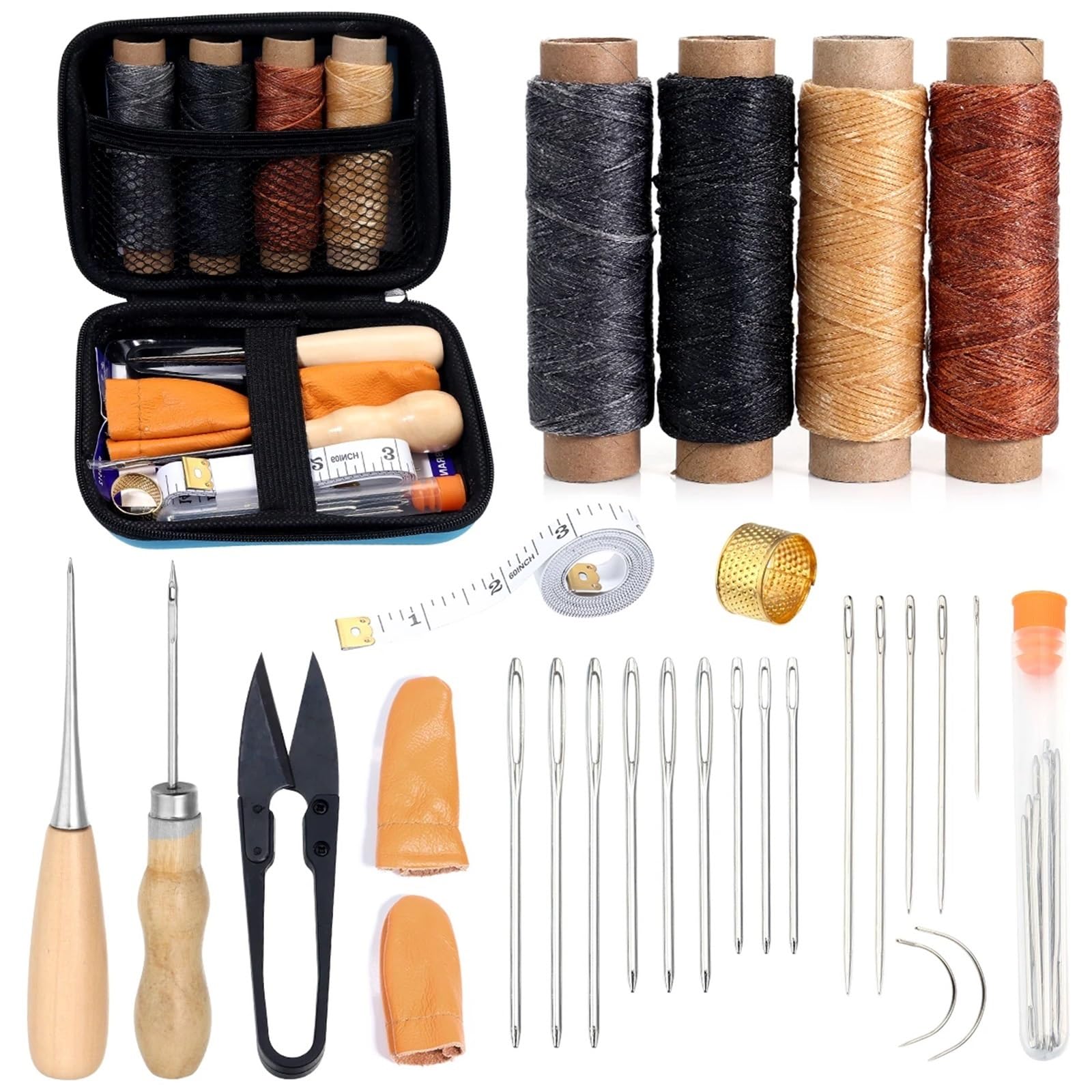 Sewing Kit Compact and Portable 1 Set Sewing Kit Multi-Function Supplies Sets with Color Thread, Needle, Scissors Portable Home Accessories Kits(Blue)