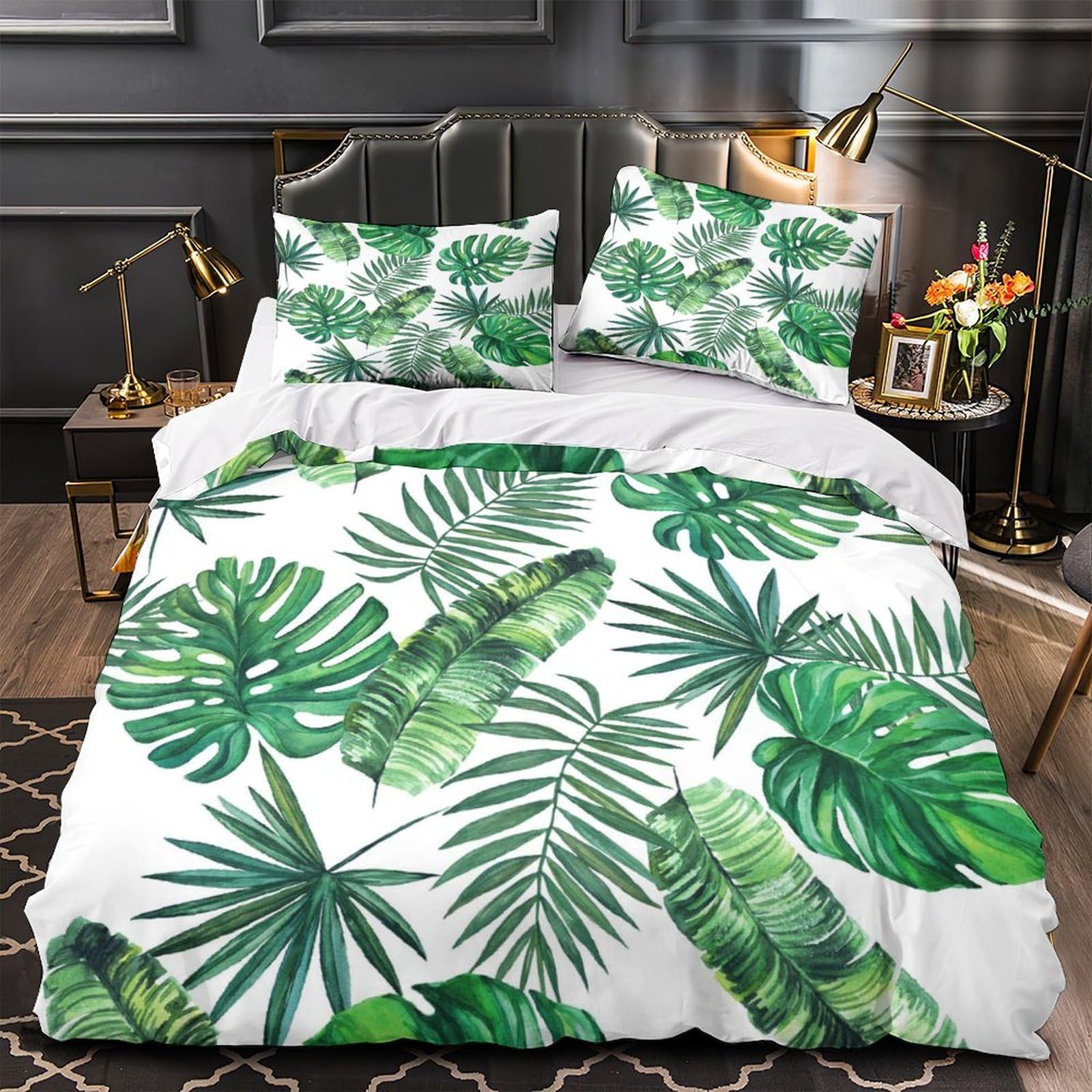 Housse de couette tropicale 200x200 pour une ambiance nature relaxante dans la chambre du couple