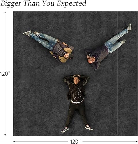 Miniatura 6 de Manta de gran tamaño de 120 x 120 pulgadas, manta gigante enorme de 10 x 10 pies para cama, sofá, viajes y campamento, manta suave extra grande para