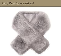 Vista 20 de Dikoaina Bufanda de piel sintética de invierno para mujer Blanco