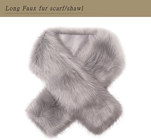 Miniatura 20 de Dikoaina Bufanda de piel sintética de invierno para mujer Blanco