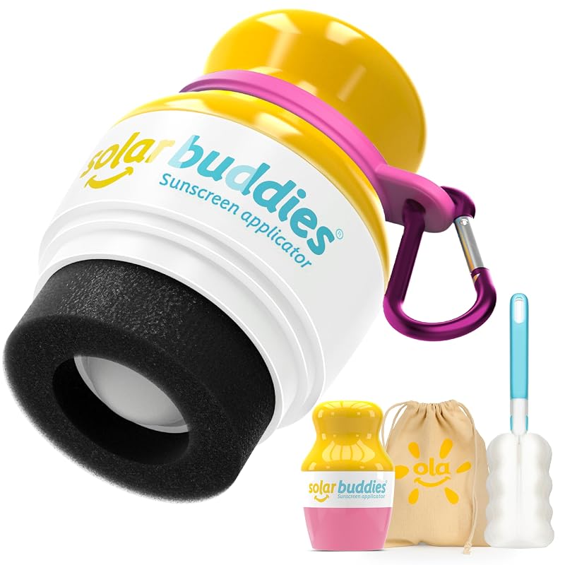 Solar Buddies Aplicador Recarregável Rosa Single Pink Grab & Go com Mosquetão e Escova de Limpeza — 100 mL