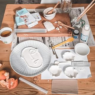 Mudder 4-Piece Polymer Clay Tools: Acrylic Roller, Clear Sheet, Flexible Carbon Steel Cutters for DIY Sculpting & Modeling
