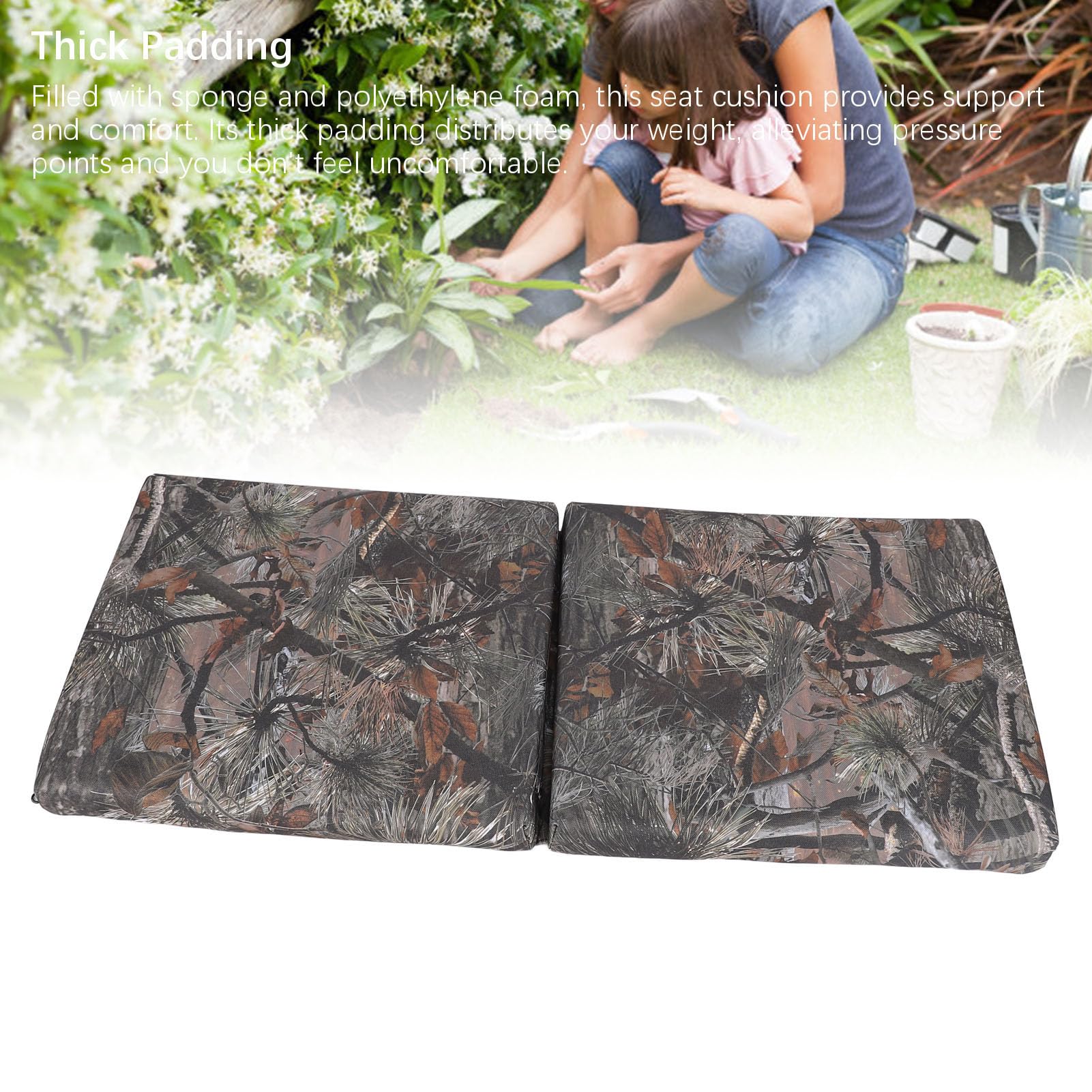 Pilipane Baumständer Sitzkissen Faltbare wasserdichte Tarnung Komfortable Dicke Polsterung im Freien Jagd Camping Kiefern Tarnung 600d Oxford Stoff 19oz