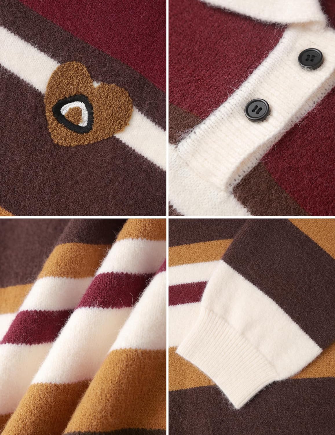 Aelfric Eden Sweaters Vintage Stripe Polo Sweater Soft Warm Knitted Polos Pullover Casual Long Sleeve Trendy Outfits - Image 6