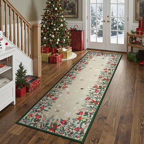 Miniatura 19 de Wonnitar Alfombra de Área Floral Lavable 4x6 Alfombra de Halloween, Alfombras de Otoño Suaves Antideslizantes para Dormitorio, Alfombra de Guardería