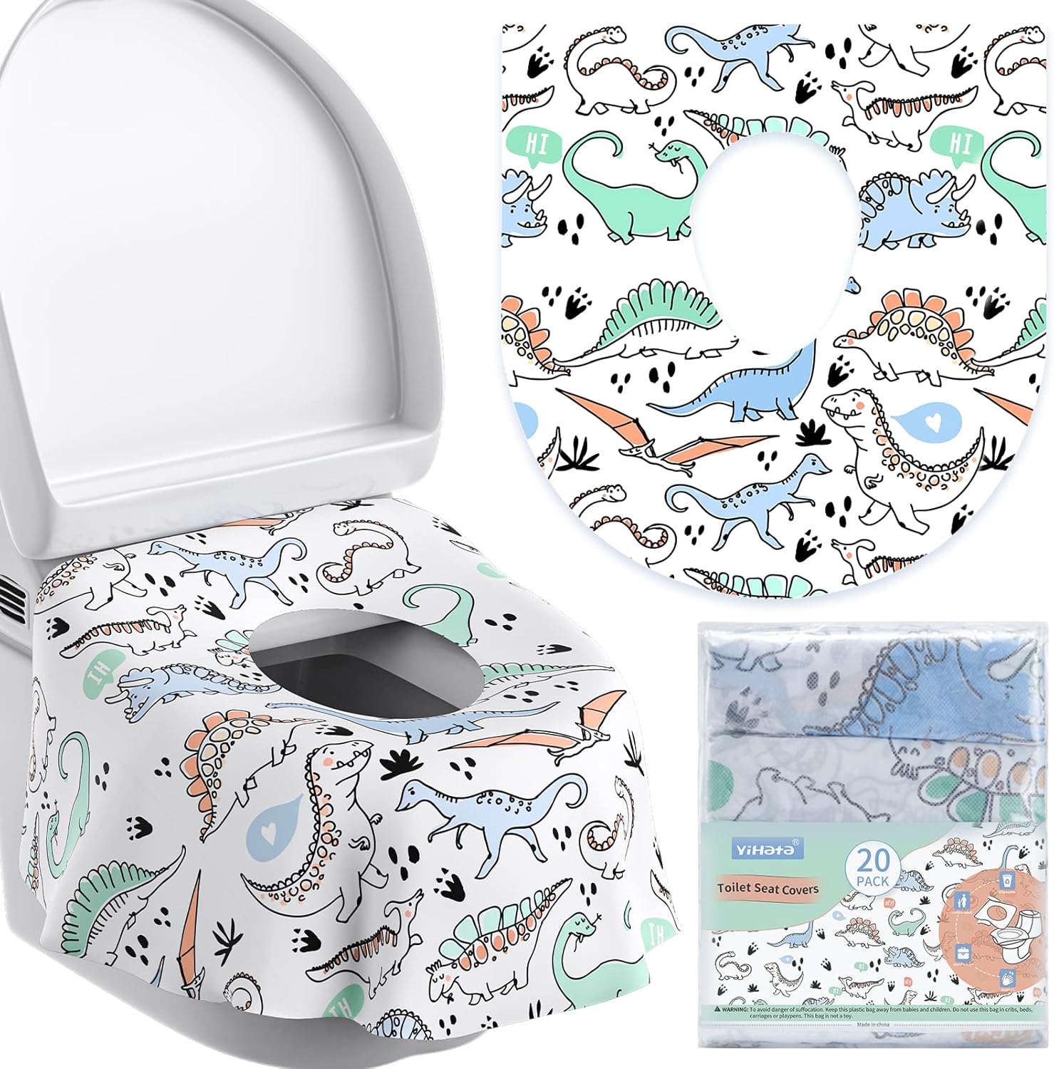 YIHATA 1x20Pcs Disposable Toilet Seat Covers for Kids and Adults