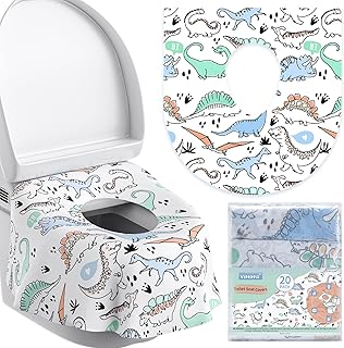 YIHATA 1x20Pcs Disposable Toilet Seat Covers for Kids and Adults, Toddlers Potty Training in Public Restrooms Travel Hotel Bathroom, Extra Large Size, Individually Wrapped, Waterproof Anti Slip