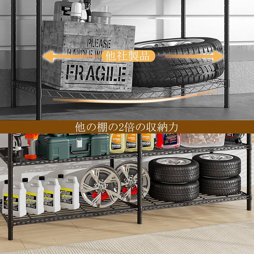 Amazon｜5段スチールラック 棚 収納ラック 幅147×奥行35×高さ150cm