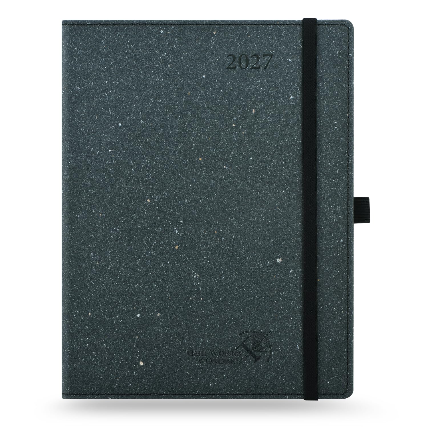 POPRUN 2027 Diary A5 Week to View, Recycled Materials Vertical Work Planner