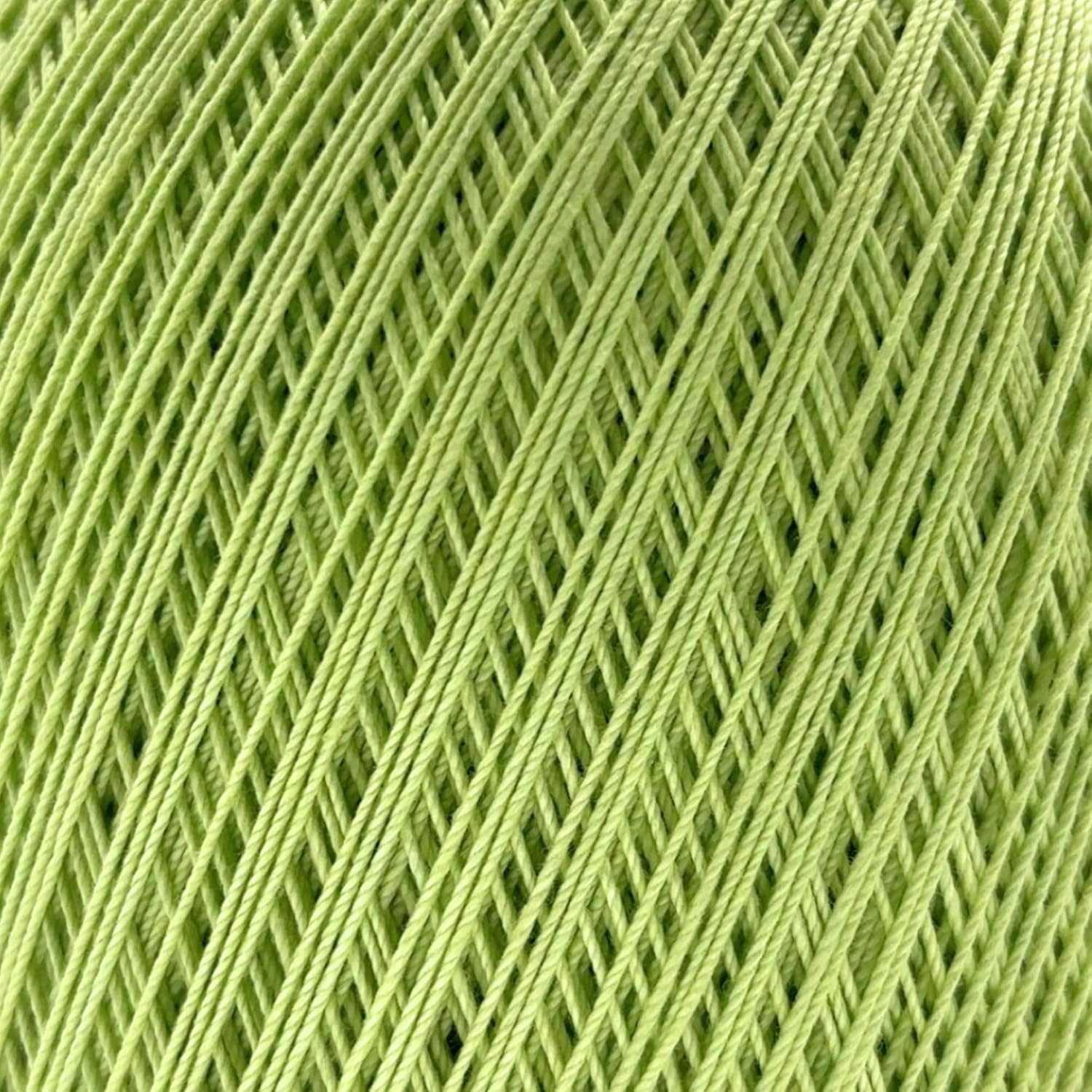 3 Skeins of Sensy Crochet Thread Classic Size 10, 100% Mercerized Giza Cotton, 617 Yards, Gauge 0 Lace (Pistachio Green)