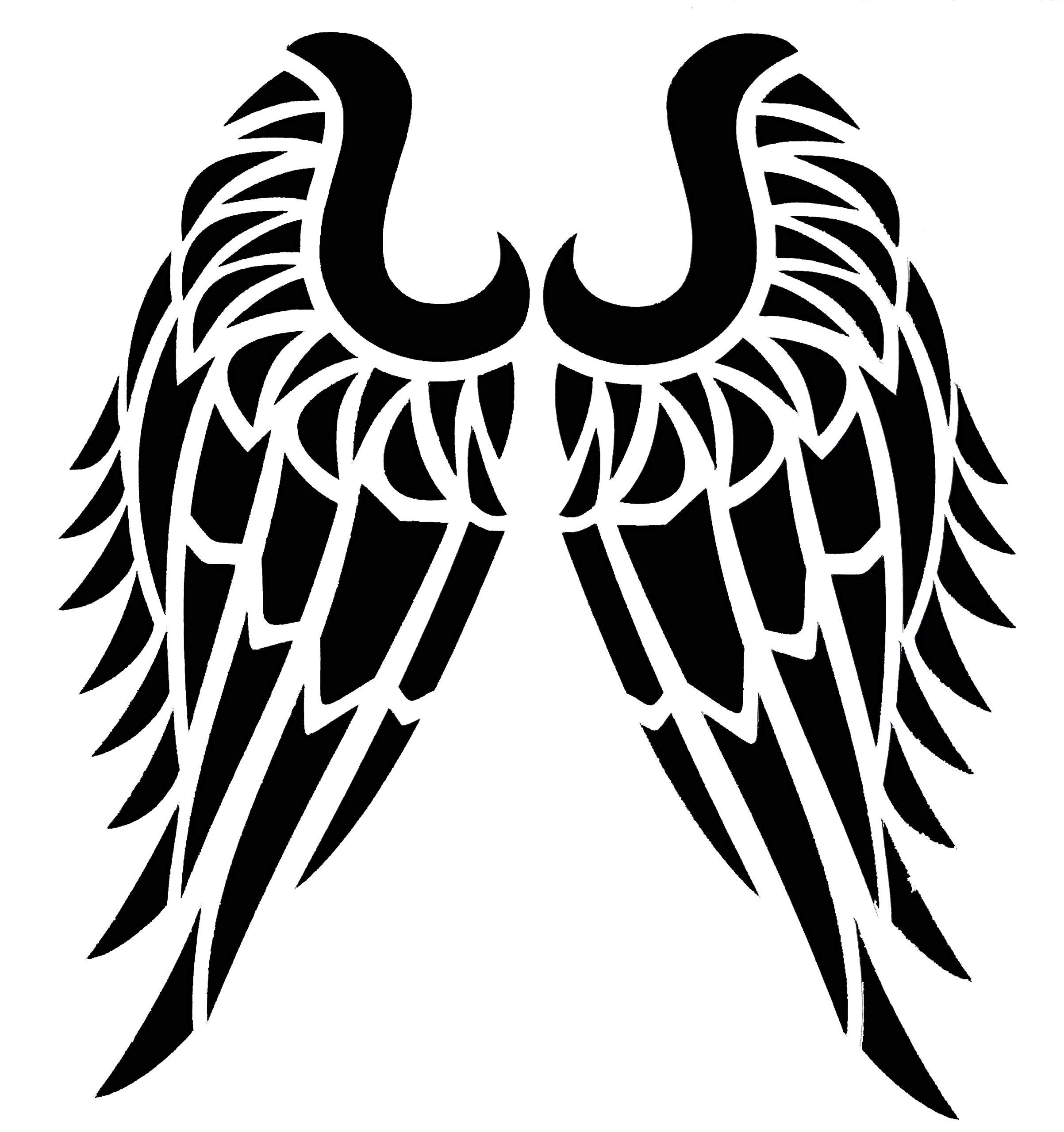 Custom Tribal Angel Wings Vinyl Decal - Personalized Bumper Sticker, for Tumblers, Laptops, Car Windows