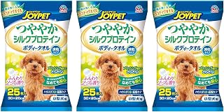 JOYPET JOYPET 光泽丝质蛋白 沐浴巾 小型犬用 25片装 ×3个套装