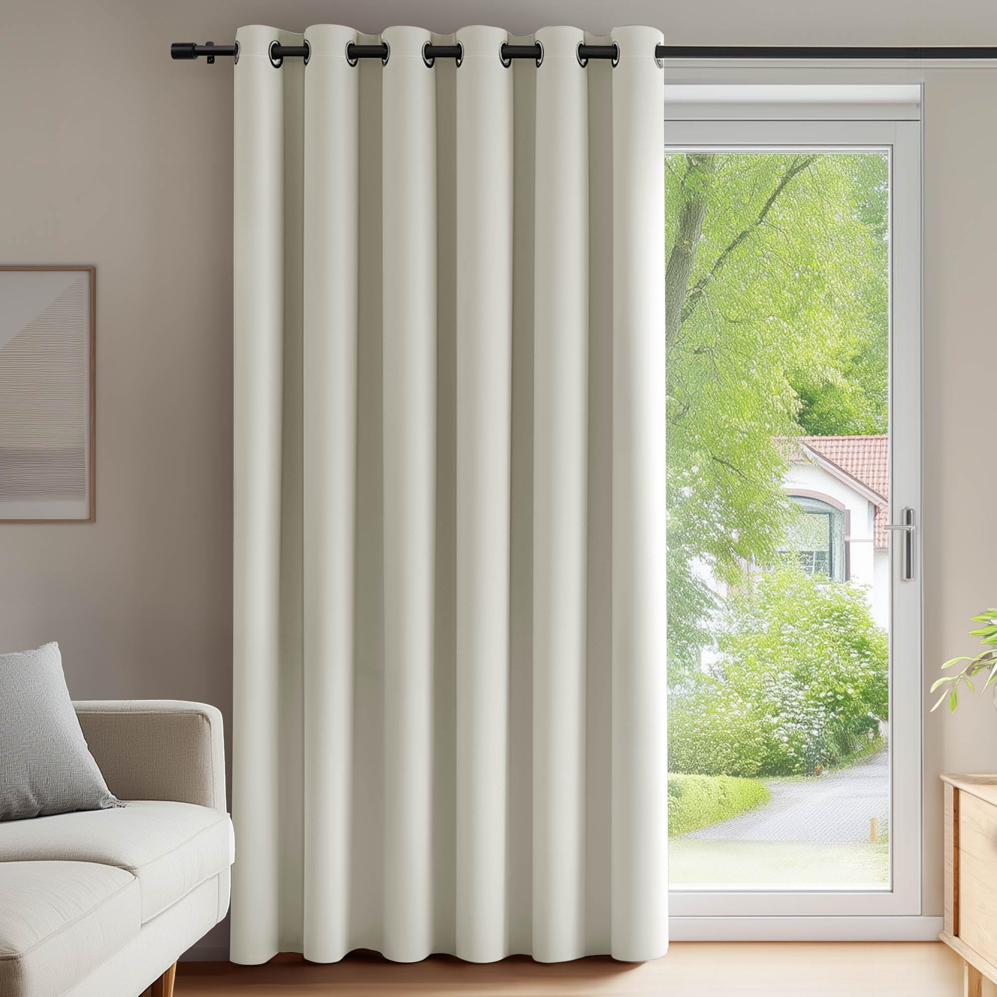 Deconovo Tenda Oscurante per Interni Cameretta Bambini 290 CM Altezza, Termica Isolante con Anelli per Finestre Moderne 1 Pannello, 200x290 CM, Beige Chiaro