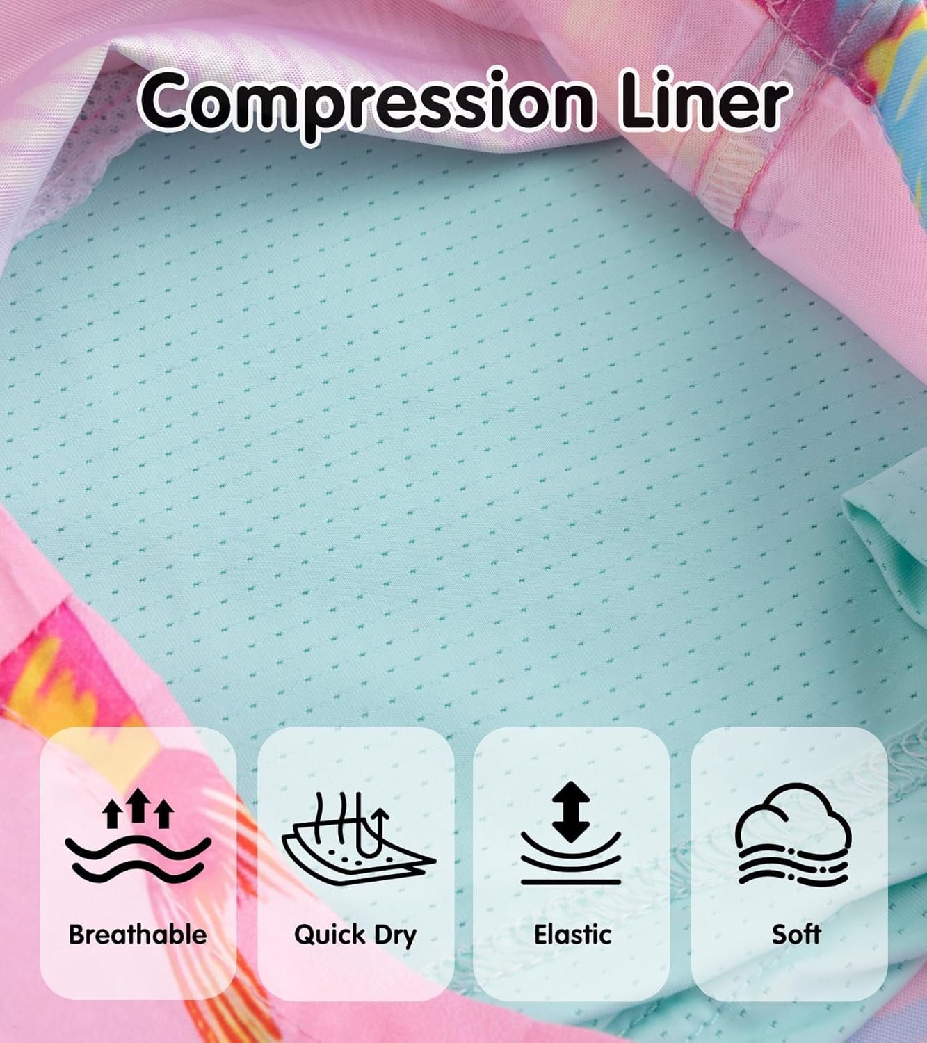 Boys Swim Trunks with Compression Liner Swim Shorts Quick Dry with Pockets 5-18 Years - Image 6