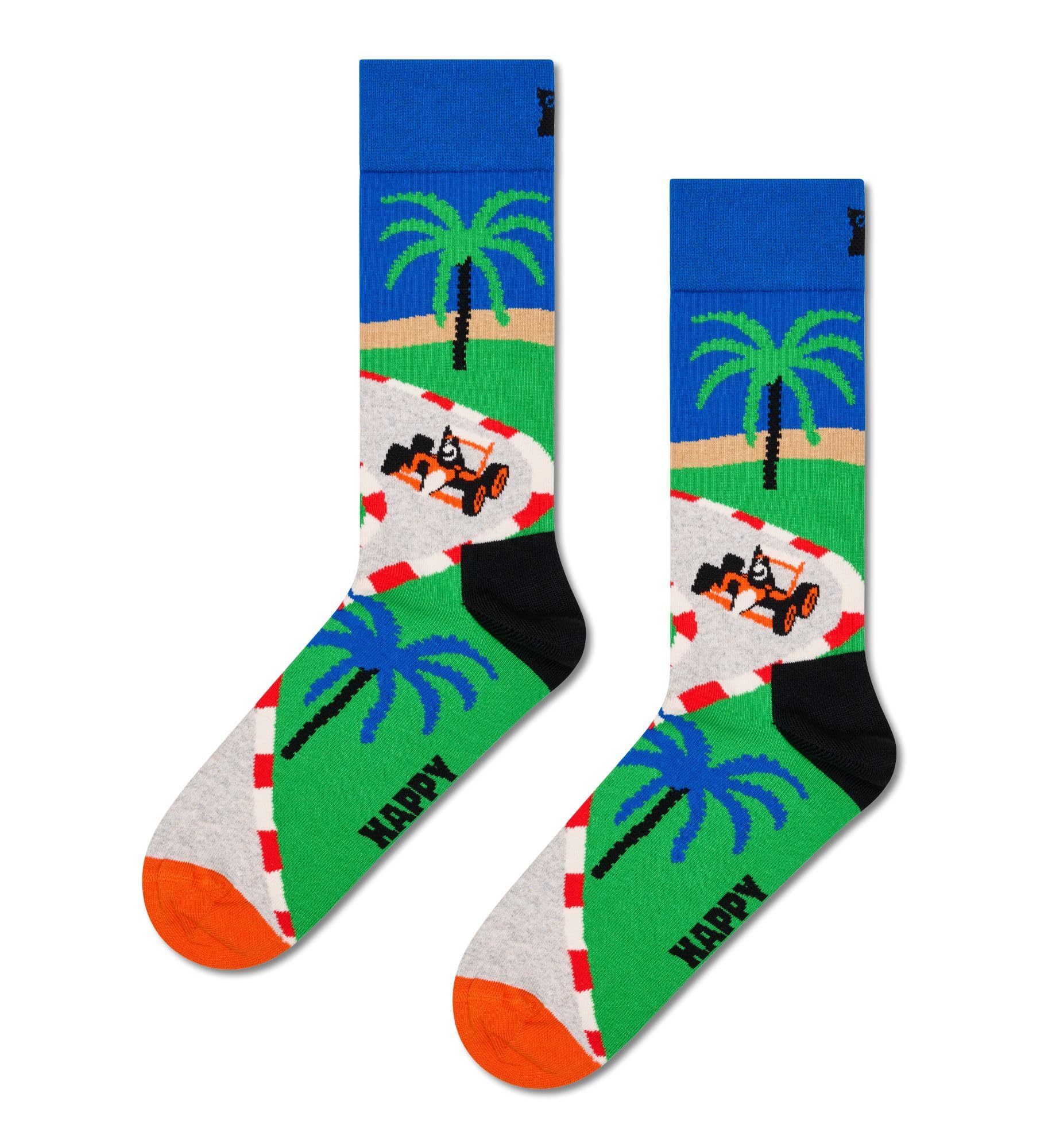 Happy Socks Unisex Racing, Green, 42-46 UK