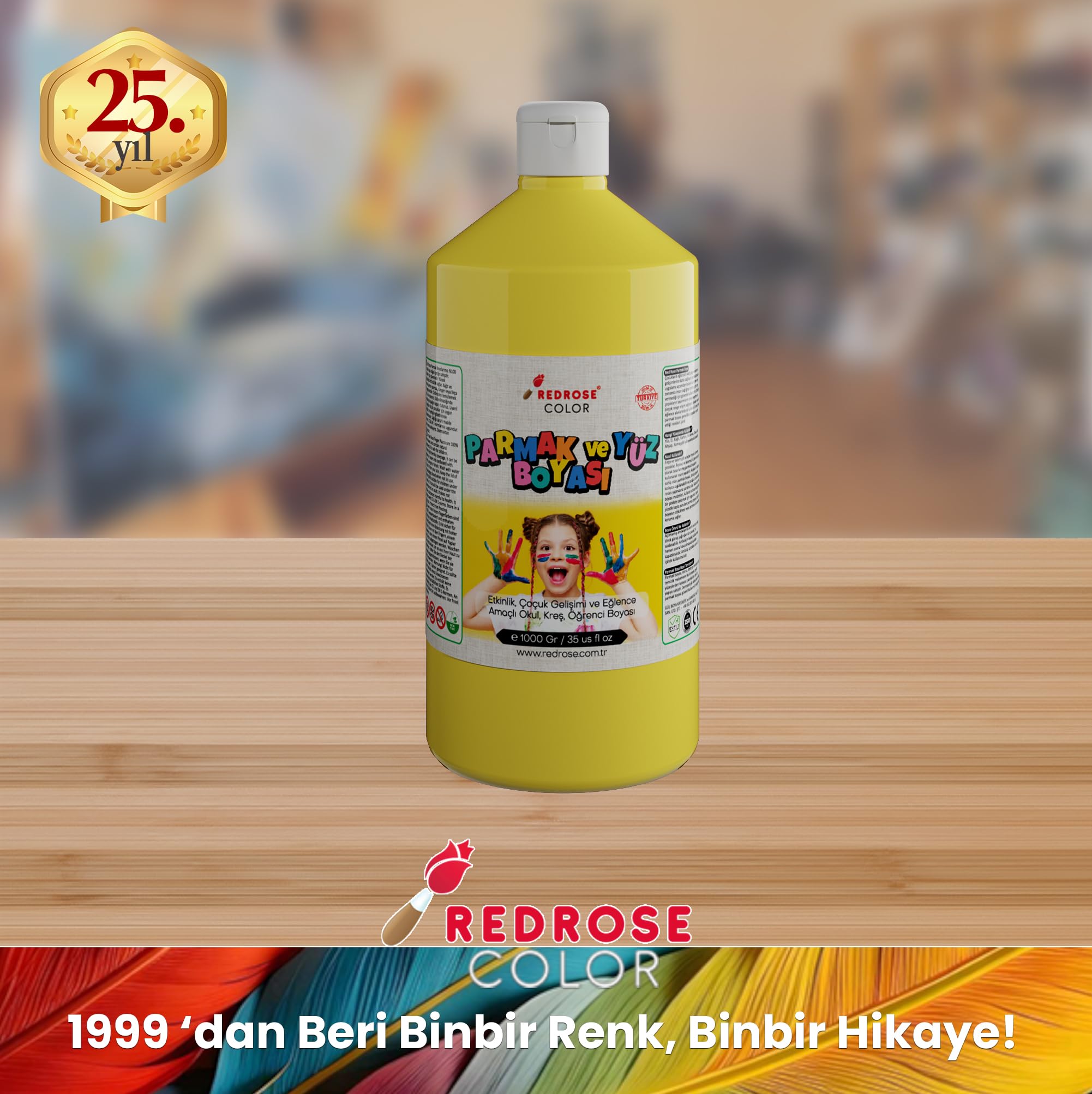 Red Rose Sarı Parmak Boyası 1000 gr
