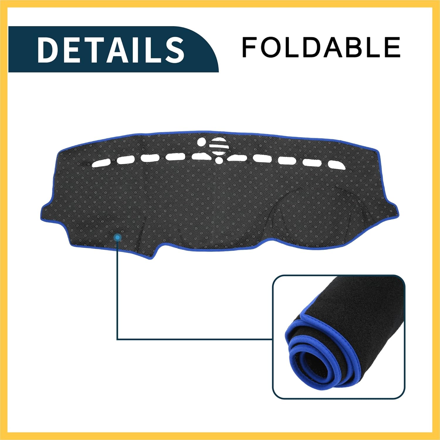 Dash Cover for Jeep Grand Cherokee Non-Slip | Center Console Dash Cover Mat Black Blue 1 Pcs Auto Replacement Parts