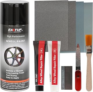 EASTUP Alloy Wheel Scratches Remove Kit Rim Touch Up Repair Kit Gloss Black Color