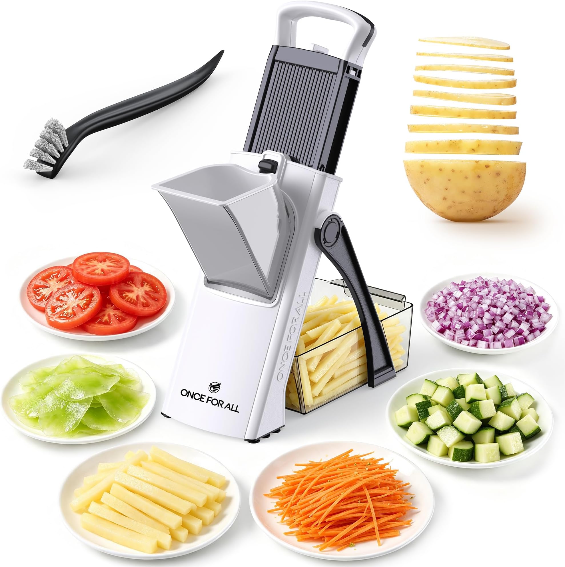 Safe Mandoline Slicer Plus, Bigger Size, Potato Slicer, Black