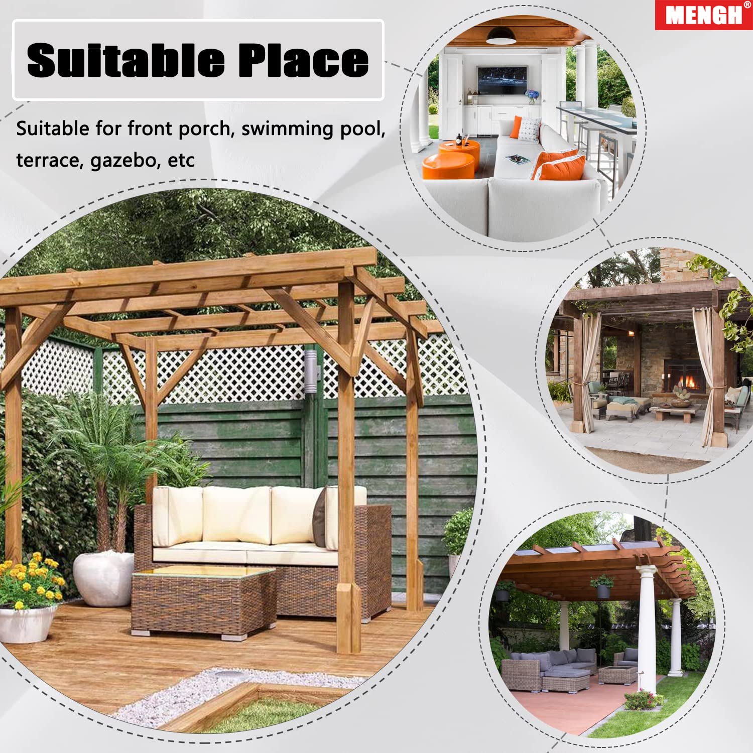 MENGH Outdoor Vorhänge mit Ösen 274x190cm, Hitzestau durch Outdoor Vorhang reduzieren kühl halten Outdoor Gardinen Wasserdicht Für Balkon Terrasse Wasserdicht Sichtschutz Sonnenschutz - Grau 1 Stück