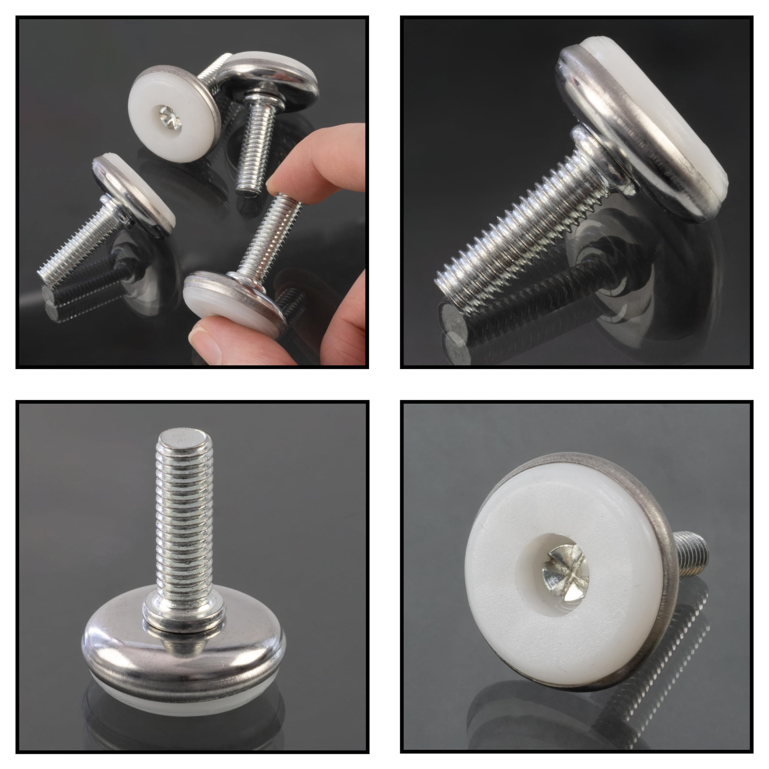 AERZETIX - C74757 - Lot De 10 Pieds Vérins De Meubles à Visser M8 29