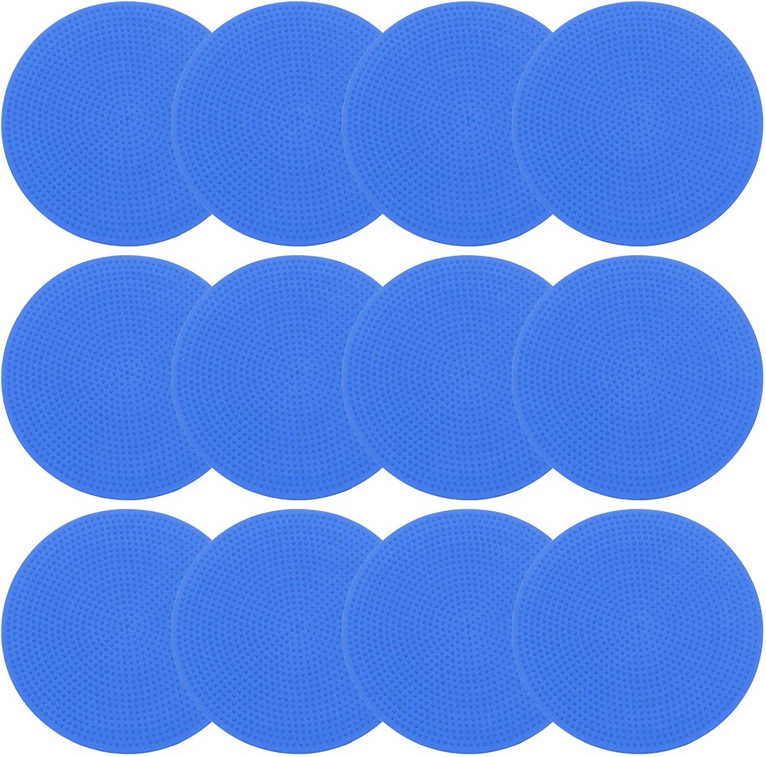 PATIKIL 4 Inch Poly Spot Markers, 12Pcs Non Slip Rubber Floor Dots with Storage Bag Flat Agility Cones for Sports Training Basketball Football