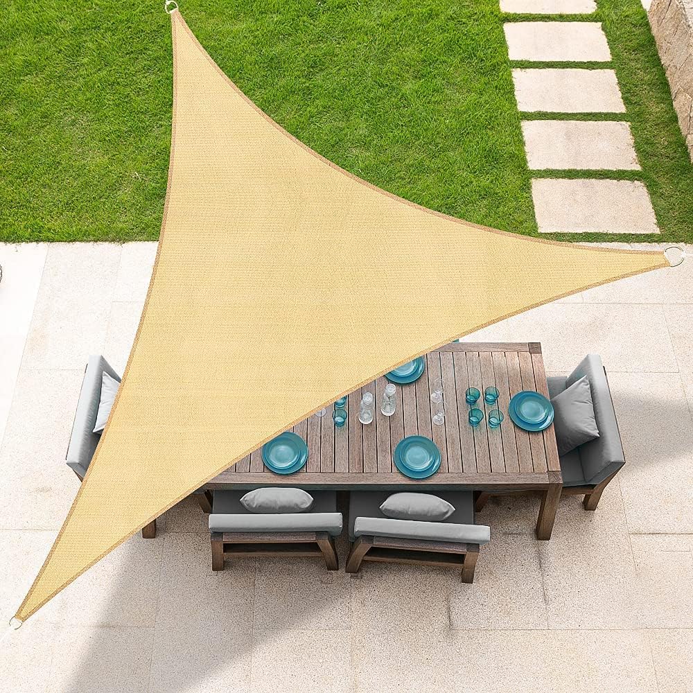 XiaZ Sun Sail Shade Triangle 95% UV Block, 16' x Panama | Ubuy