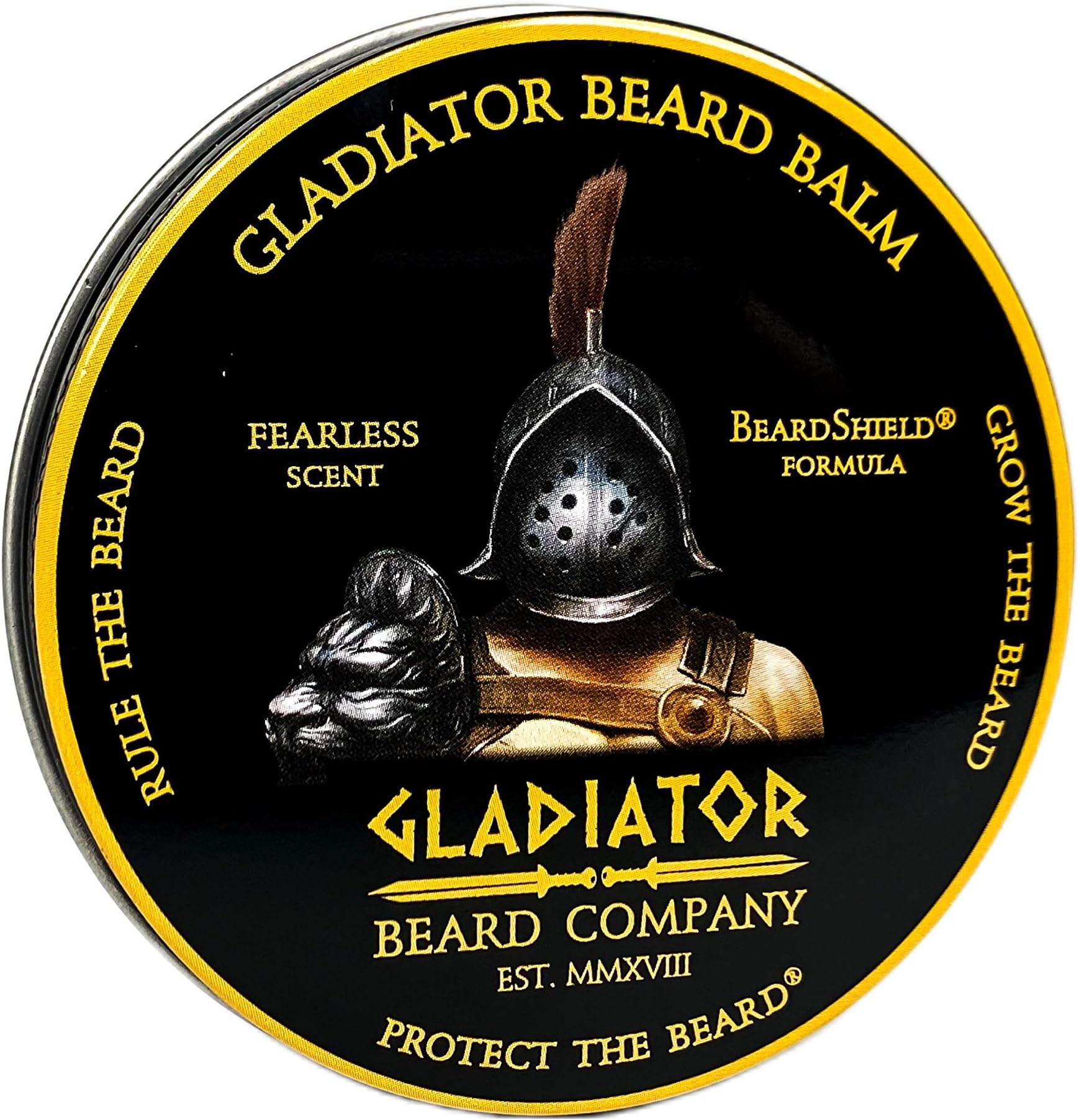 Gladiator Beard® Conditioning Balm (2.6 oz.) – Fearless Scent - Gladiator Sized 2.6 oz, 30% More Than Most Beard Balms – Ultra-Rich BeardShield® Formula Designed to Tame and Condition Your Beard