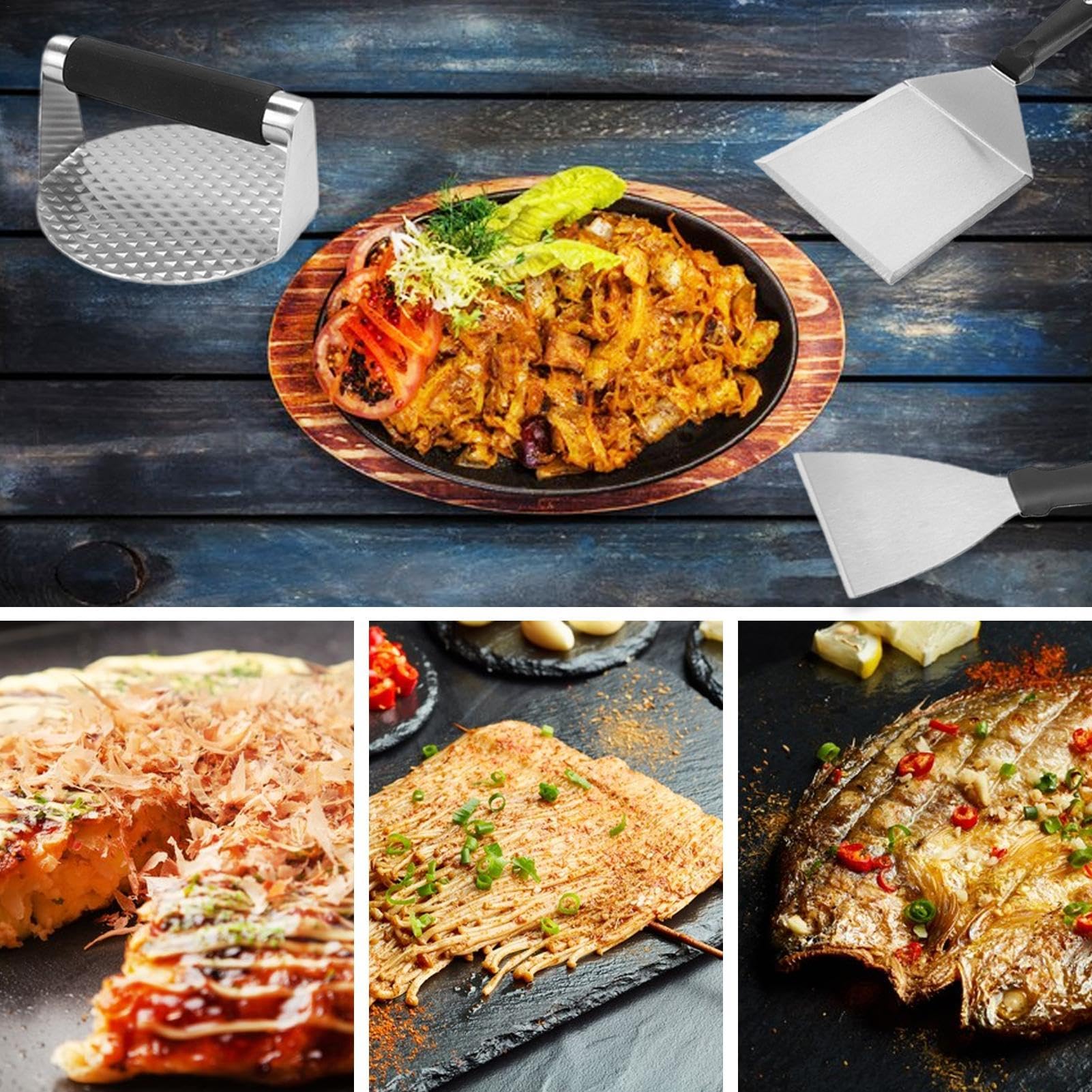Prensa De Carne Para Culinario Acero Inoxidable Resistente | Prensa Para Bacon Smash Para Plancha, Sándwich, Cocina Al Aire Libre, Camping, Barbacoa, Desayuno, Picnic Y