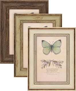 XUANLUO 3 Pack 4x6 Farmhouse Rustic Picture Frames - Distressed Plastic with HD Cover, Wall Mount or Tabletop Display