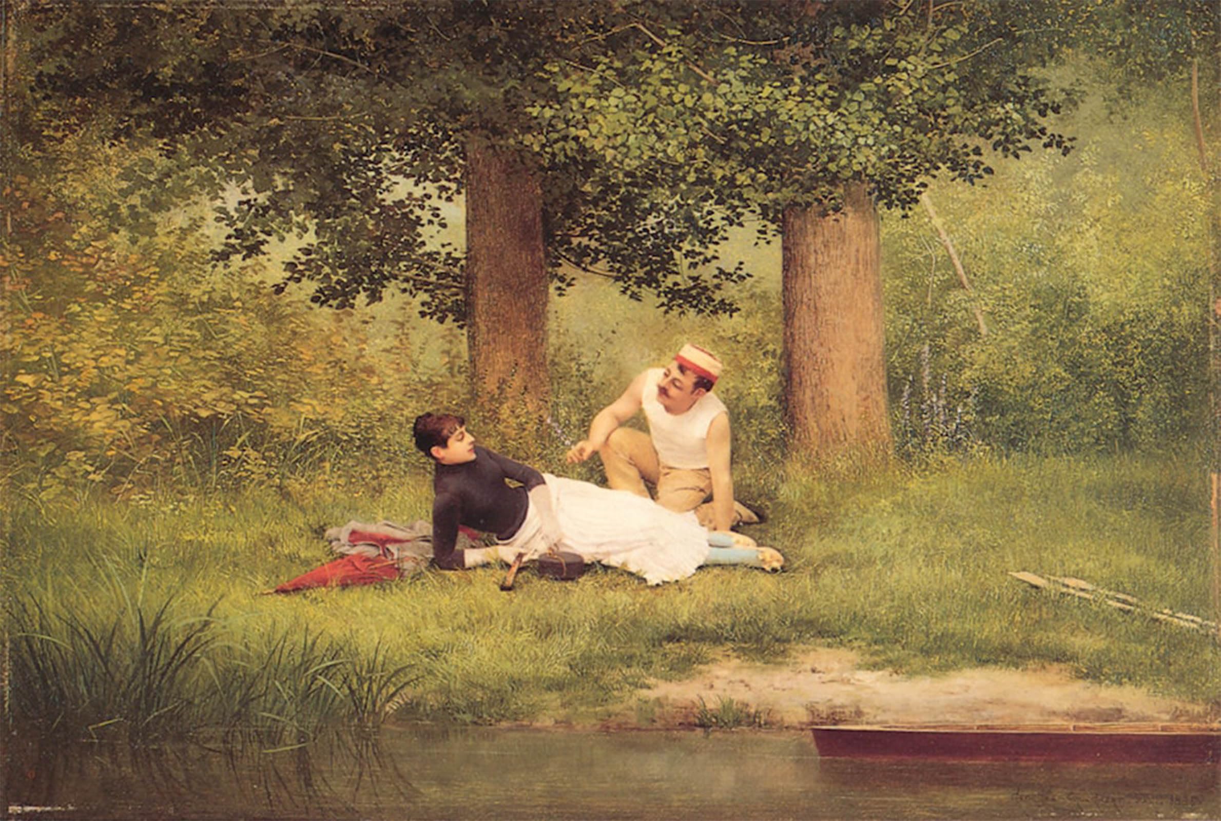 Serendipitp No Frame Abstract Painting Mural Print Picture Wall Decor Painting The Flirtation By Georges Croegaert Vintage Wall Artwork For Home Decor 60X90cm