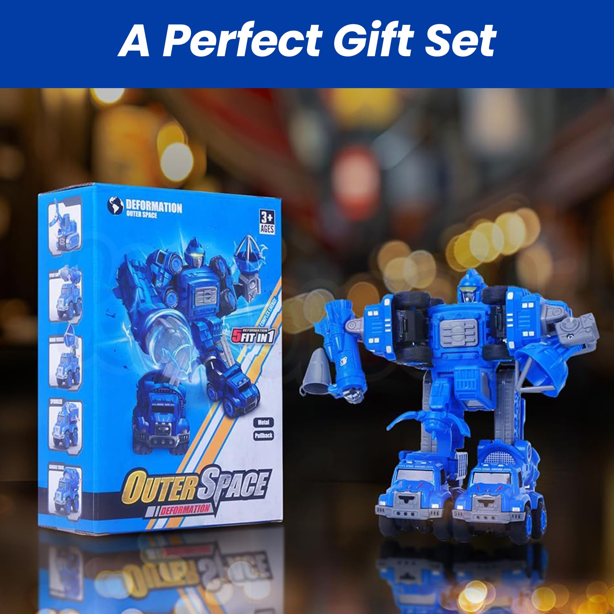 Kidology 5 In 1 Metal Outer Space Robot Action Toy For Kids Age 3+ Years – Deformation STEM Learning Robot For Kids, DIY Building Vehicle, Educational Games And Birthday Gift For Boys & Girls, Blue - Image 9 thumbnail