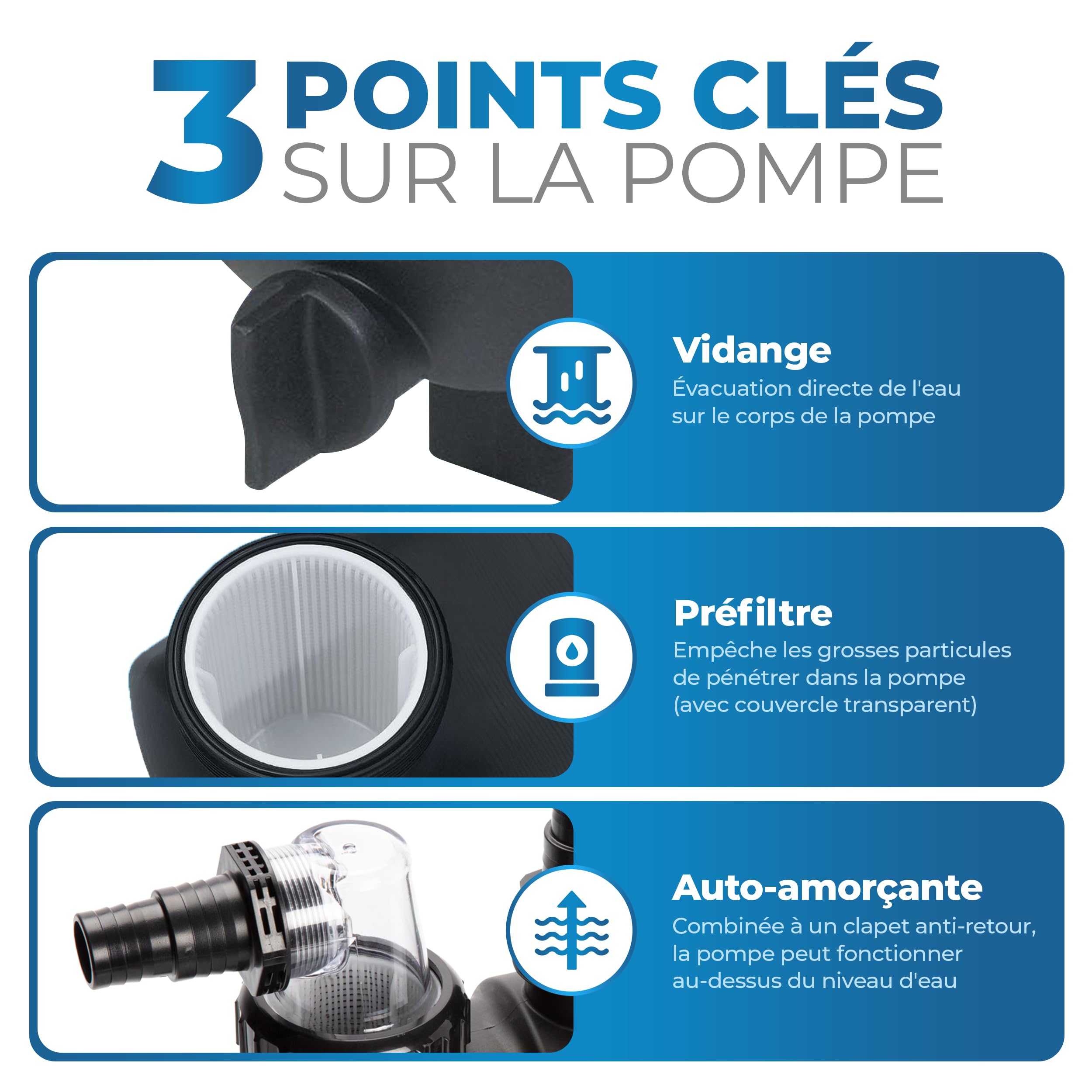 Miganeo Filtre à Sable Dynamic 8000 Pro - Noir | 8000 l/h | Système de filtration pour piscines | Chaudière 370 mm | auto-suceur