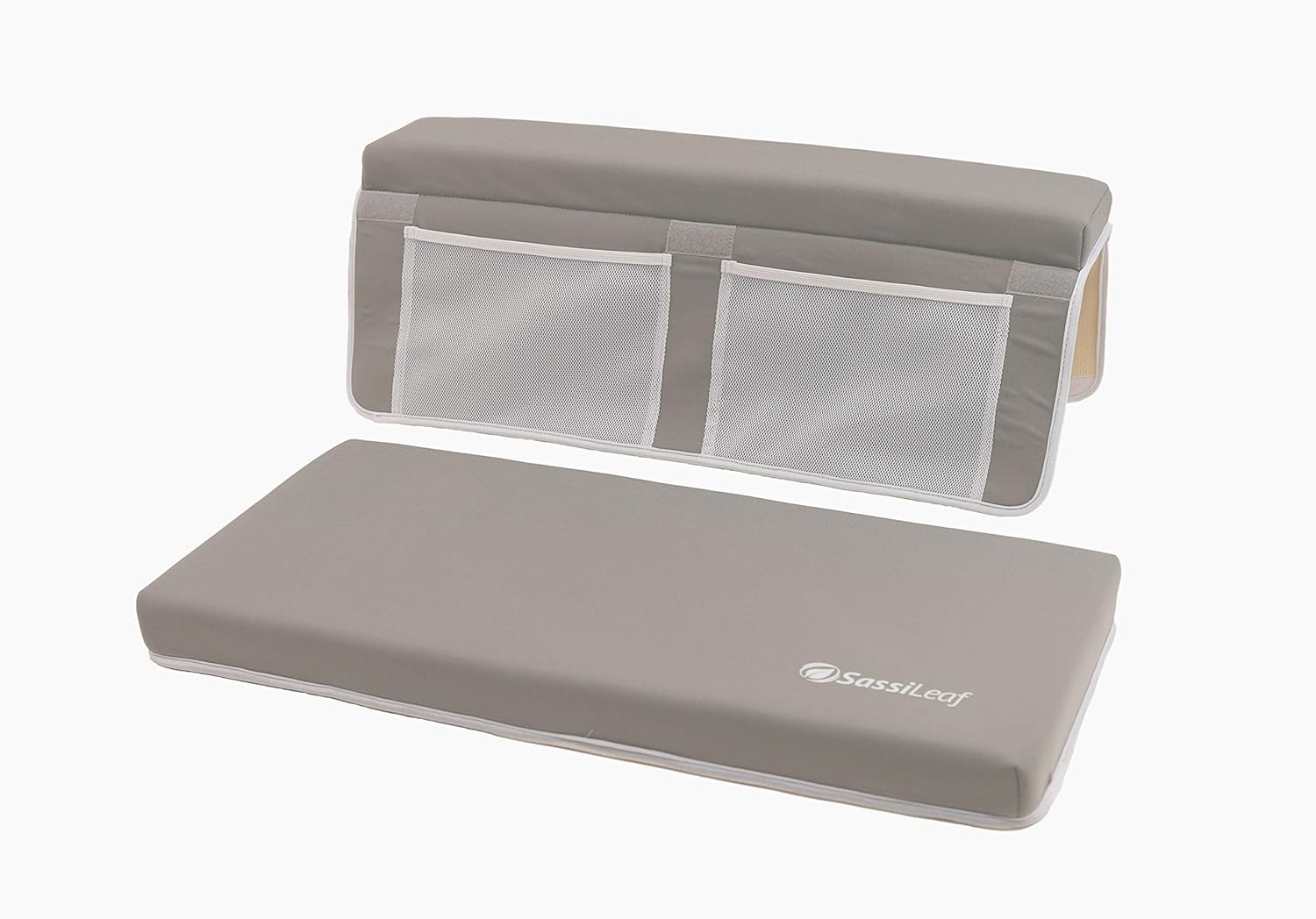 Bath Kneeler & Elbow Rest–Thick, Non-Slip 1-Piece Pads Protect Elbows and Knees, Mesh Pockets. Quick-Dry, Easy to Clean. Perfect for Bathing Babies and Pets (Gray)