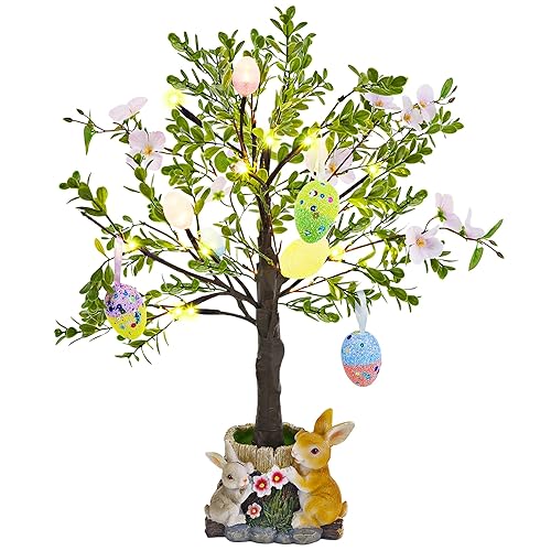 DR.DUDU Lighted Easter Tree 23.5 Inch - Pre-Lit Easter Decorations